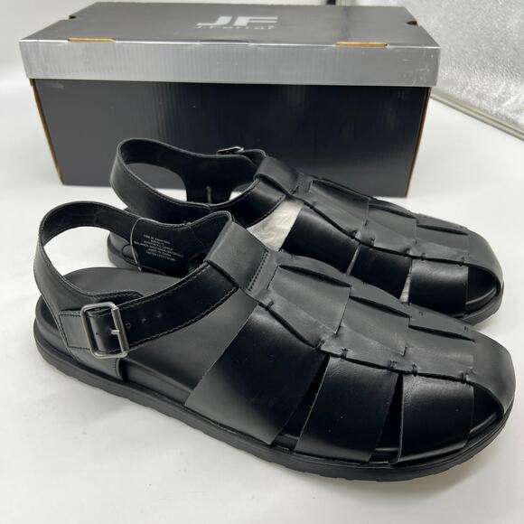 J.Ferrar Ashford Men's Slipper Gladiator Sandals Black Shoes Size 12M - Picture 1 of 15